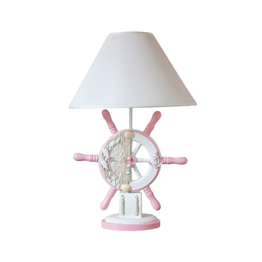 Elisa - Kids Rudder Resin Task Light Children Single Head Pink/Green Desk Lamp With Barrel White