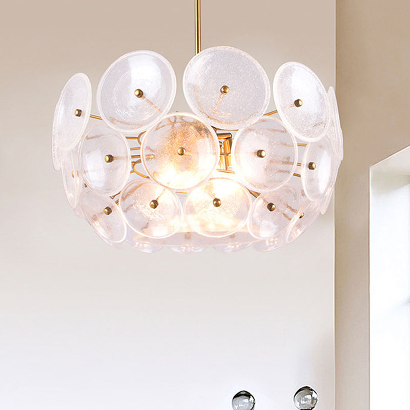 Menkent - Disc Chandelier: Post - Modern Gold Hanging Lamp