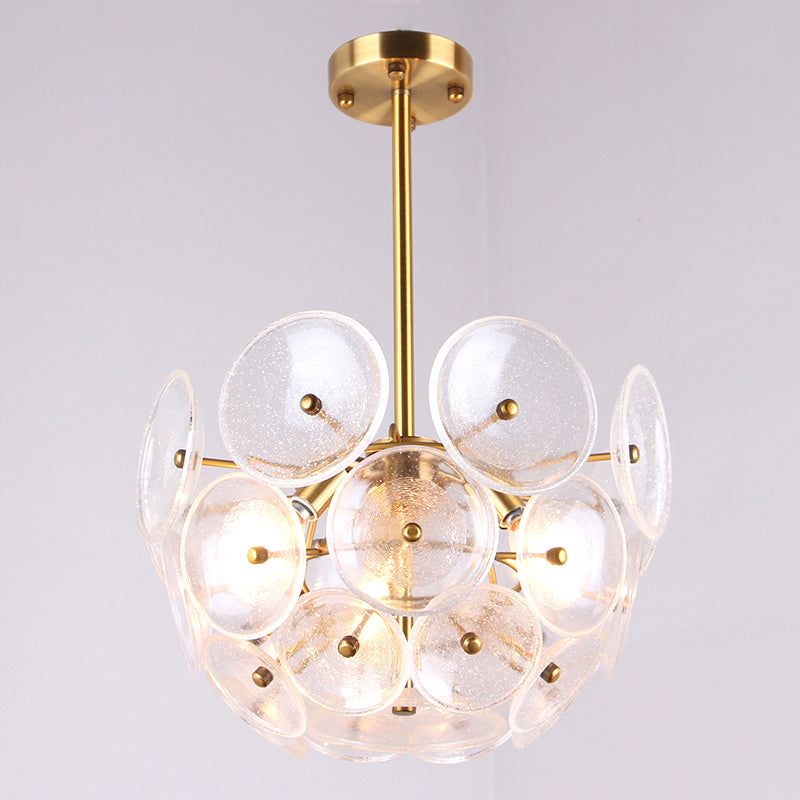 Menkent - Disc Chandelier: Post - Modern Gold Hanging Lamp