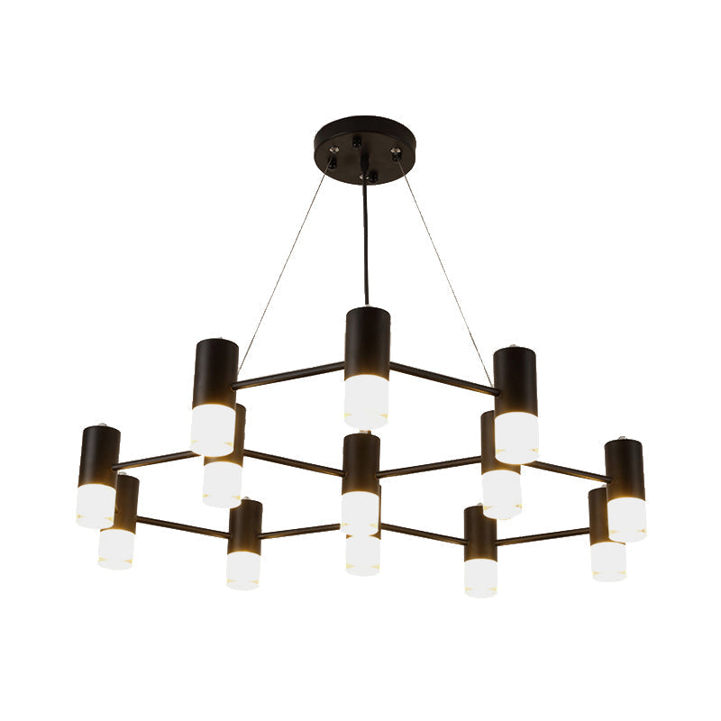 Julia - Black Modern Finish Hanging Light Honeycomb Metal Chandelier For Restaurant Cottage