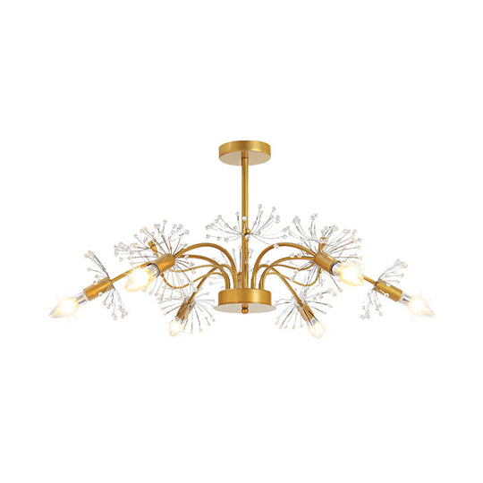 Isla - Exquisite Gold Ceiling Pendant Chandelier 7 Light Candle Style With