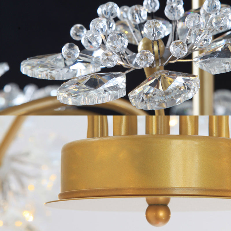 Isla - Exquisite Gold Ceiling Pendant Chandelier 7 Light Candle Style With