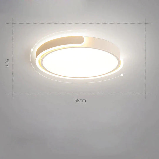 Bedroom Ceiling Lamp Warm Romantic Round Room Master Second Simple Modern Study Lamps Lvory White /