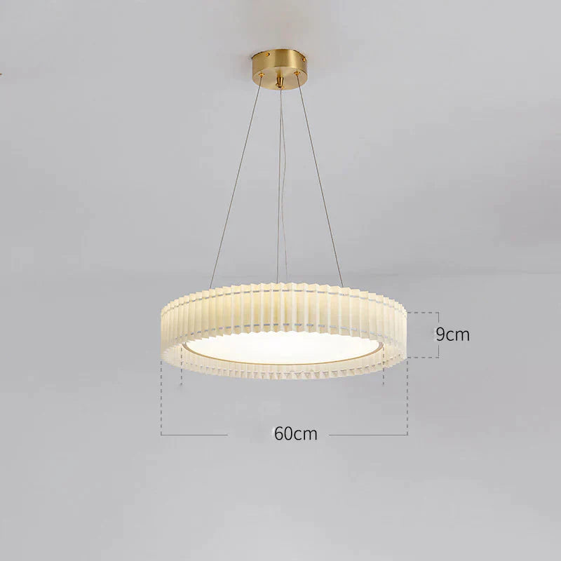 Simple Modern Bedroom Lamp Art Design Sense Circular Chandelier Copper / Dia60Cm Tri - Color Light