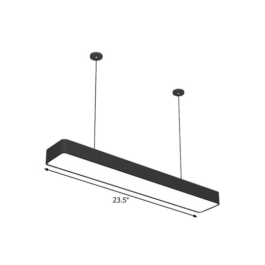 Mathilde - Modern Linear Ceiling Suspension Lamp Acrylic Black Led Drop Pendant For Office