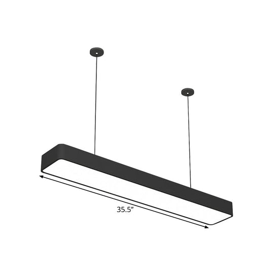 Mathilde - Modern Linear Ceiling Suspension Lamp Acrylic Black Led Drop Pendant For Office