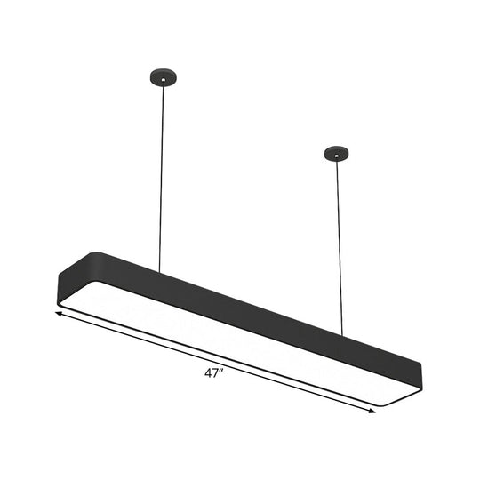 Mathilde - Modern Linear Ceiling Suspension Lamp Acrylic Black Led Drop Pendant For Office