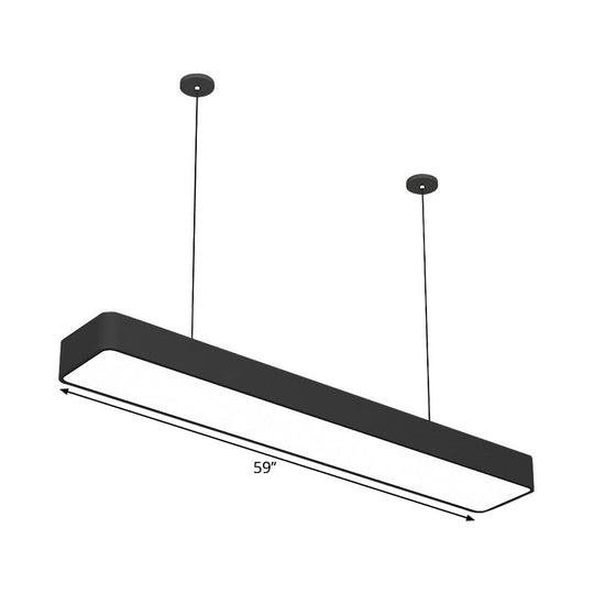 Mathilde - Modern Linear Ceiling Suspension Lamp Acrylic Black Led Drop Pendant For Office