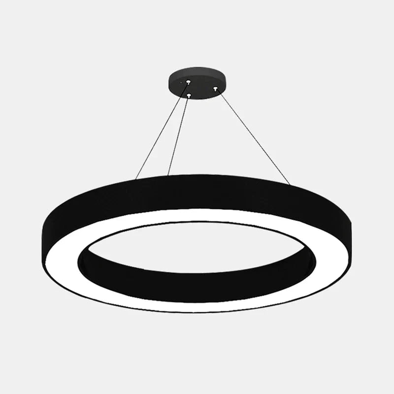 Circular Led Pendant Light In Black Lights