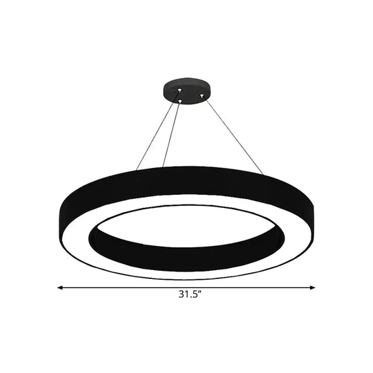 Circular Led Pendant Light In Black Lights
