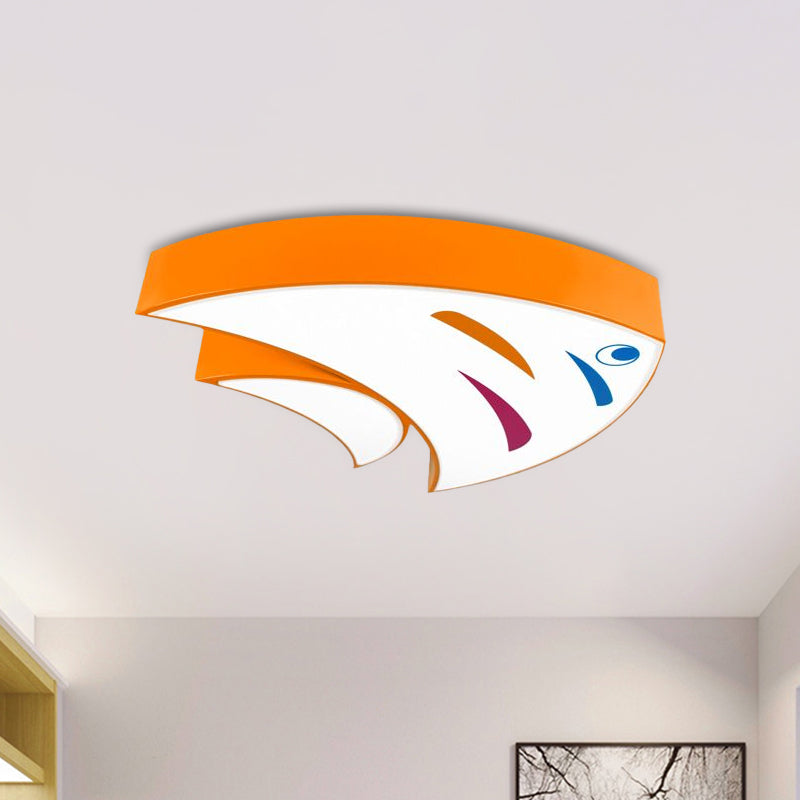 Underwater Adventure Led Flush Mount Lamp - Colorful Acrylic Tropical Fish Design For Children’s