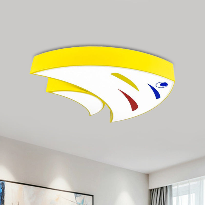 Underwater Adventure Led Flush Mount Lamp - Colorful Acrylic Tropical Fish Design For Children’s