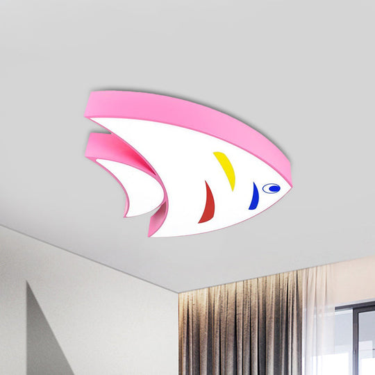 Underwater Adventure Led Flush Mount Lamp - Colorful Acrylic Tropical Fish Design For Children’s