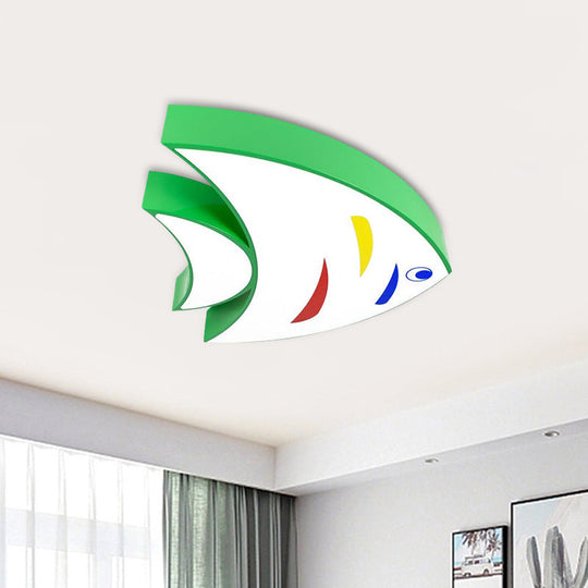 Underwater Adventure Led Flush Mount Lamp - Colorful Acrylic Tropical Fish Design For Children’s