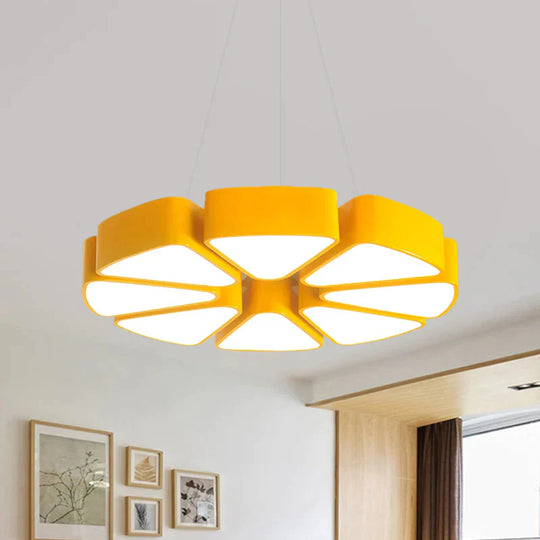 Children Led Surface Mount Ceiling Light With Acrylic Shade Yellow Lemon Slice Shape Flush Lighting