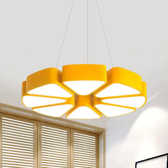 Children Led Surface Mount Ceiling Light With Acrylic Shade Yellow Lemon Slice Shape Flush Lighting