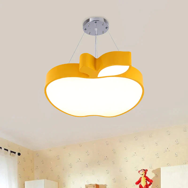 Blue/Yellow/Green Apple Ceiling Pendant Simplicity Led Acrylic Chandelier Lighting For Kids Room