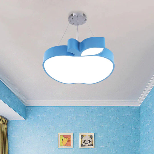 Blue/Yellow/Green Apple Ceiling Pendant Simplicity Led Acrylic Chandelier Lighting For Kids Room