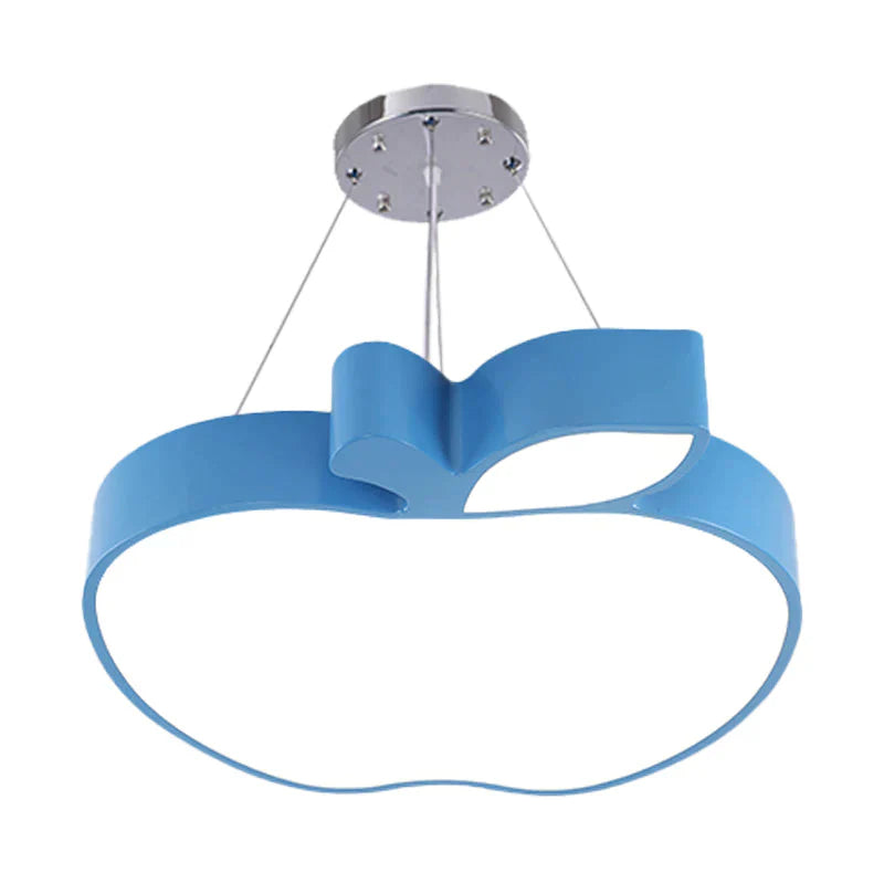 Blue/Yellow/Green Apple Ceiling Pendant Simplicity Led Acrylic Chandelier Lighting For Kids Room