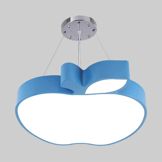 Blue/Yellow/Green Apple Ceiling Pendant Simplicity Led Acrylic Chandelier Lighting For Kids Room