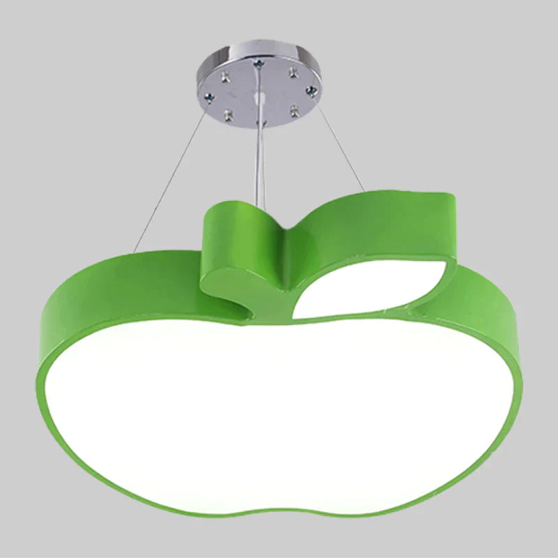 Blue/Yellow/Green Apple Ceiling Pendant Simplicity Led Acrylic Chandelier Lighting For Kids Room