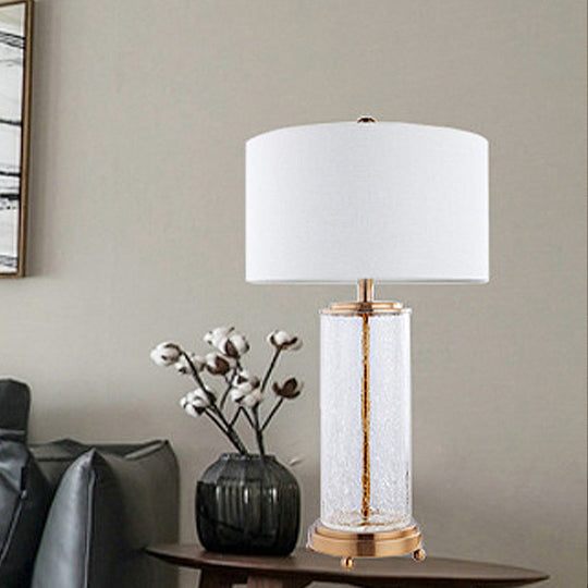 Emily - White Round Night Table Lamp