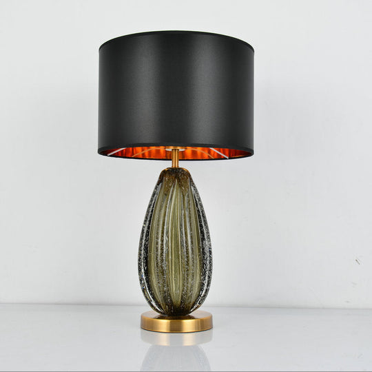 Federica - Vintage 1 - Light Melon Table Lamp Ideas Hand - Worked Green Bubble Glass Night Lighting