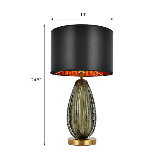 Federica - Vintage 1 - Light Melon Table Lamp Ideas Hand - Worked Green Bubble Glass Night Lighting