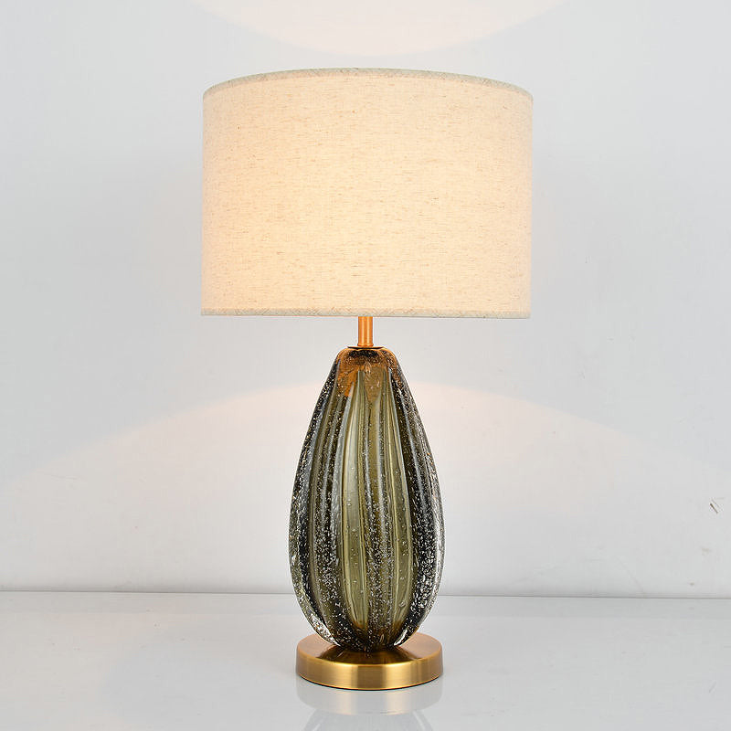 Federica - Vintage 1 - Light Melon Table Lamp Ideas Hand - Worked Green Bubble Glass Night Lighting