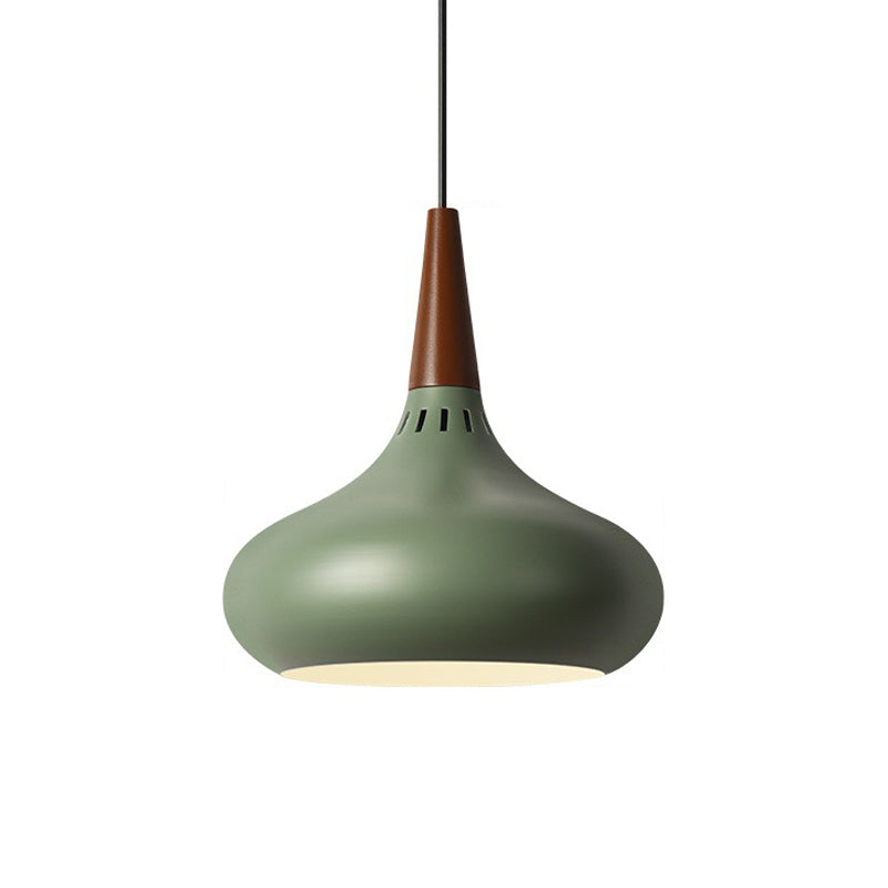 Mirella - Macaron Onion Pendant Lighting Fixture Aluminum Single Green/White/Gold Hanging Ceiling