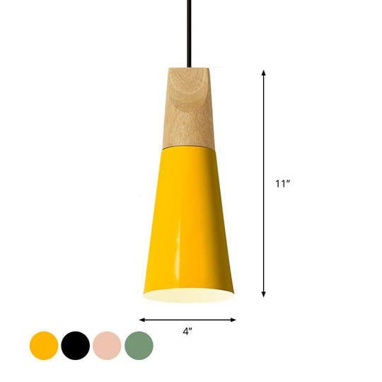 Harper - Mini Cone Suspension Lamp: Aluminum Macaron Single - Bulb Pendant Light