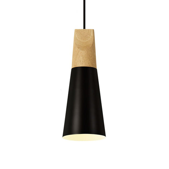 Harper - Mini Cone Suspension Lamp: Aluminum Macaron Single - Bulb Pendant Light