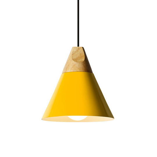 Harper - Mini Cone Suspension Lamp: Aluminum Macaron Single - Bulb Pendant Light