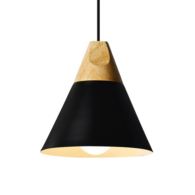 Harper - Mini Cone Suspension Lamp: Aluminum Macaron Single - Bulb Pendant Light