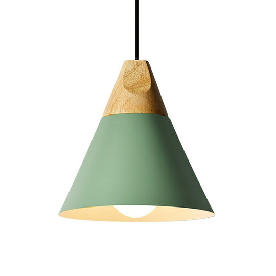 Harper - Mini Cone Suspension Lamp: Aluminum Macaron Single - Bulb Pendant Light