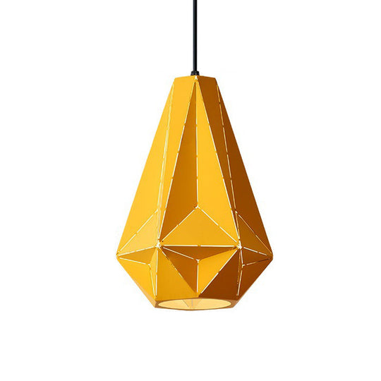 Iron Origami Lighting Fixture With Diamond Pendulum Design Pendant