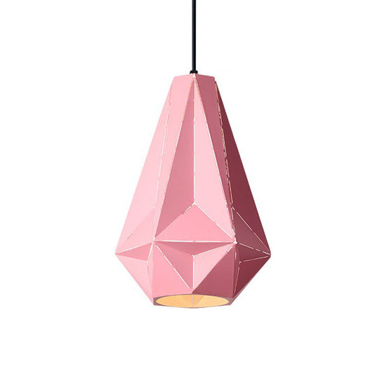 Iron Origami Lighting Fixture With Diamond Pendulum Design Pendant