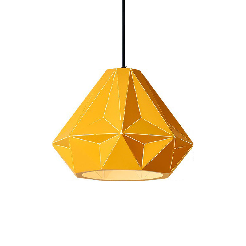 Iron Origami Lighting Fixture With Diamond Pendulum Design Pendant