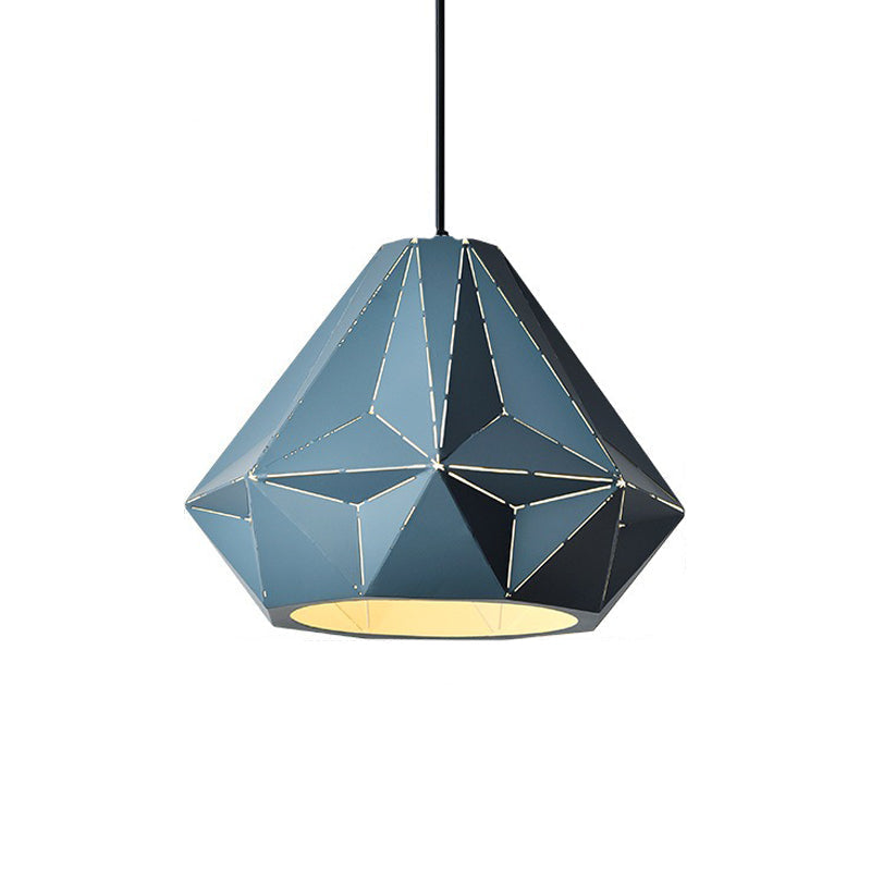 Iron Origami Lighting Fixture With Diamond Pendulum Design Pendant