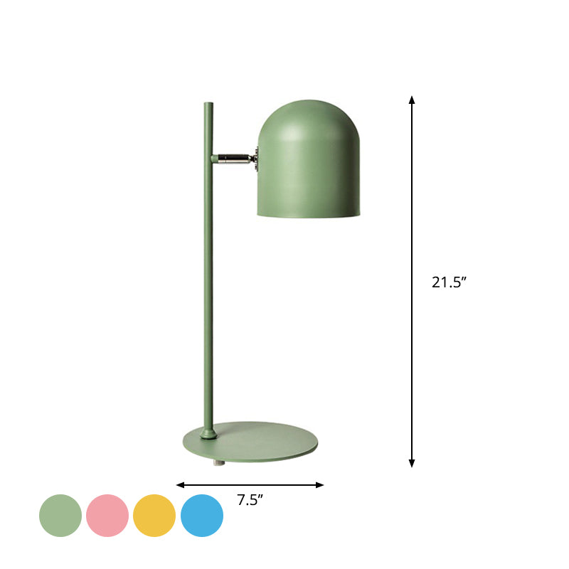 Hailey - Macaron Cloche Shade Kids Room Study Lamp Aluminum 1 Head Night Table Light In