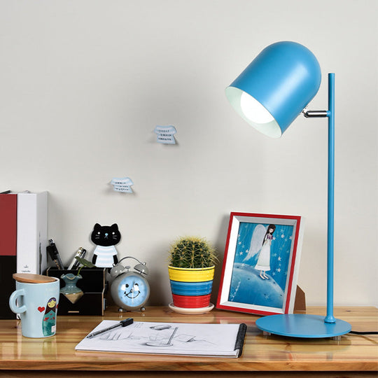 Hailey - Macaron Cloche Shade Kids Room Study Lamp Aluminum 1 Head Night Table Light In