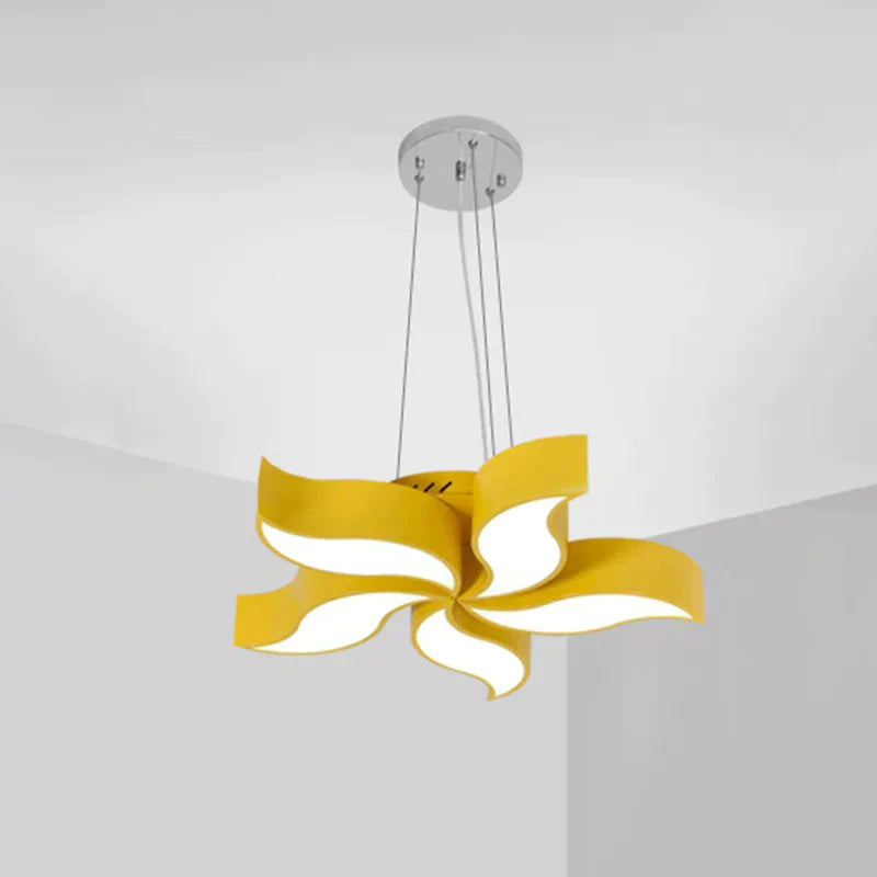 Bauhinia - Like Chandelier Light Macaroon Acrylic Led Yellow Suspension Lighting Fixture