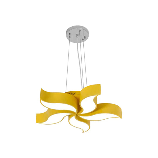 Bauhinia - Like Chandelier Light Macaroon Acrylic Led Yellow Suspension Lighting Fixture