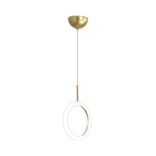 Halo Ring Restaurant Down Pendant Light In Gold Warm/White Lighting