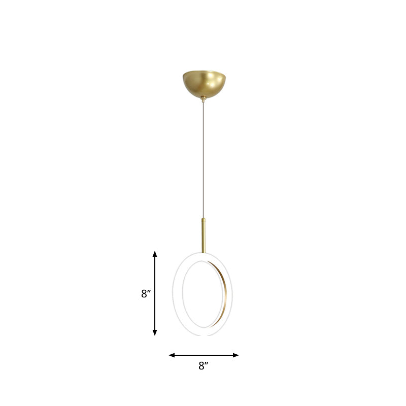 Halo Ring Restaurant Down Pendant Light In Gold Warm/White Lighting