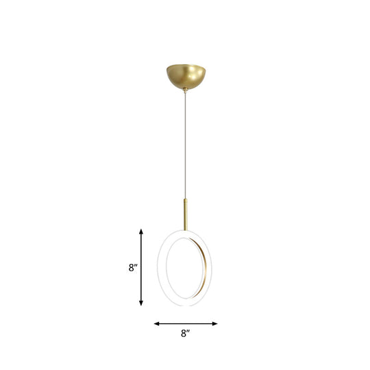 Halo Ring Restaurant Down Pendant Light In Gold Warm/White Lighting