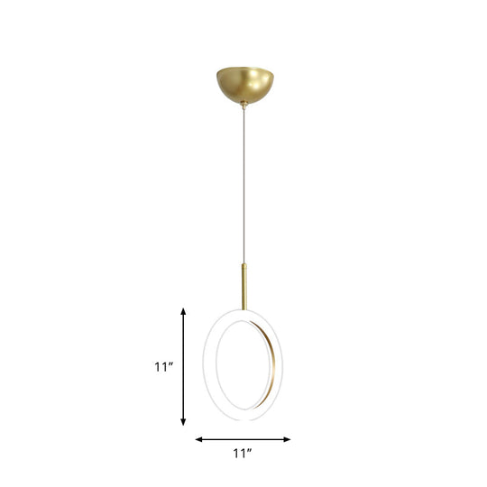 Halo Ring Restaurant Down Pendant Light In Gold Warm/White Lighting