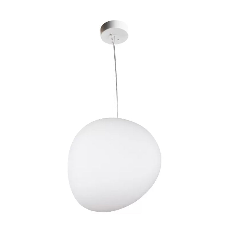 Laura - Cream Floating Pebble Dining Room Pendant Lamp Glass 1 Head Minimalist Hanging Ceiling