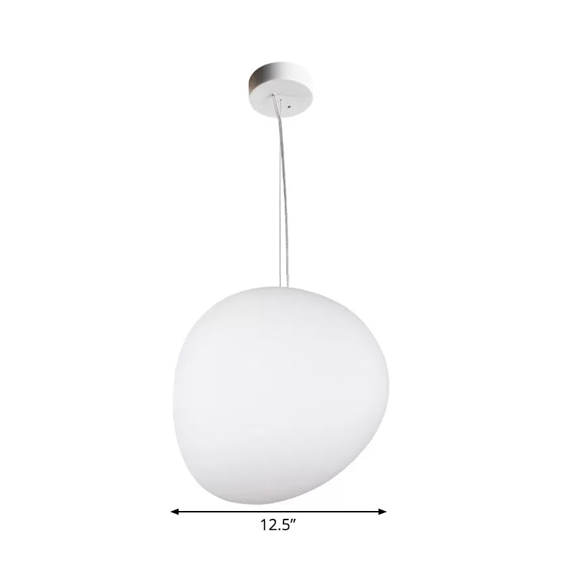 Laura - Cream Floating Pebble Dining Room Pendant Lamp Glass 1 Head Minimalist Hanging Ceiling