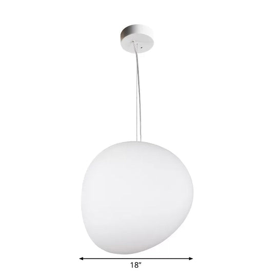 Laura - Cream Floating Pebble Dining Room Pendant Lamp Glass 1 Head Minimalist Hanging Ceiling